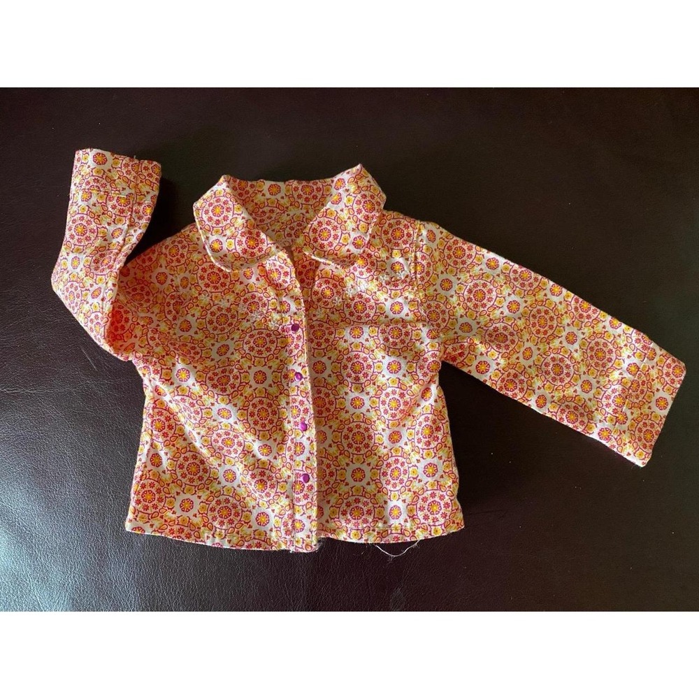 American Girl Doll Saige Parade Pink Yellow Floral Top Shirt Only